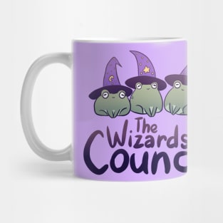 The wizards council cute three frogs wearing wizard hats Mug